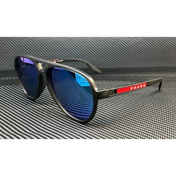 Prada Men's 59mm Blue Aviator Sunglasses - Picture 1 of 5